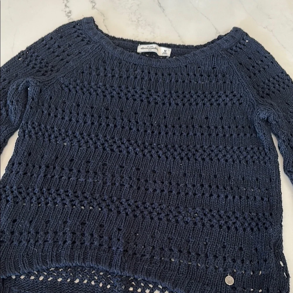 Abercrombie & Fitch Blue Crew Neck Sweater Classic Knit